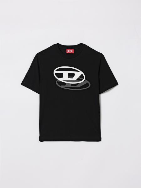 Cotton T-shirt with Logo Print Diesel