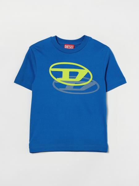 Cotton T-shirt with Logo Print Diesel