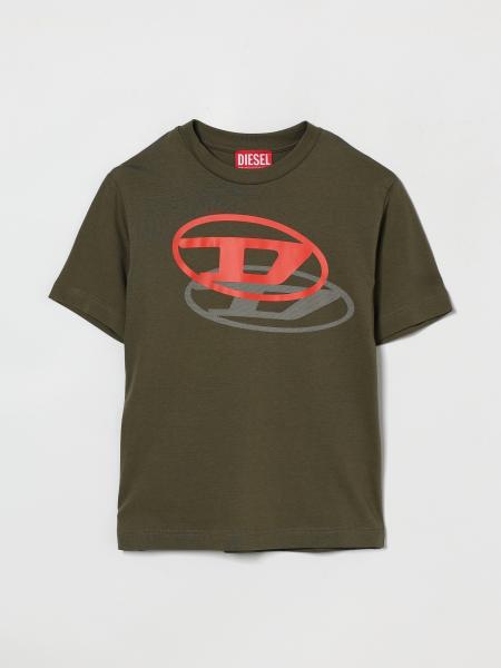 Cotton T-shirt with Logo Print Diesel