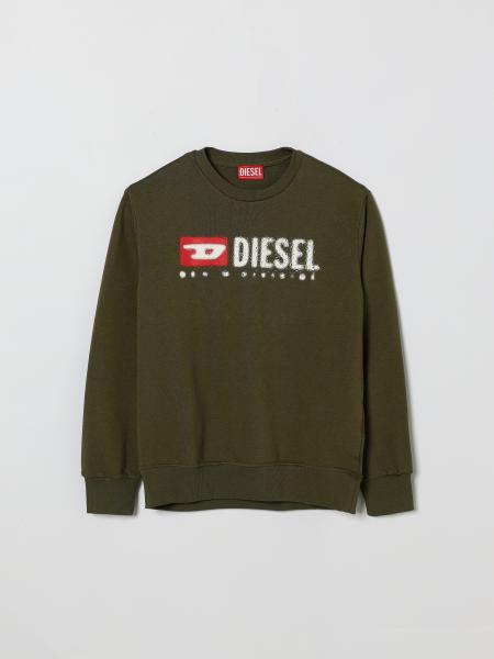 Rundhals-Baumwoll-Sweatshirt mit Logo Diesel