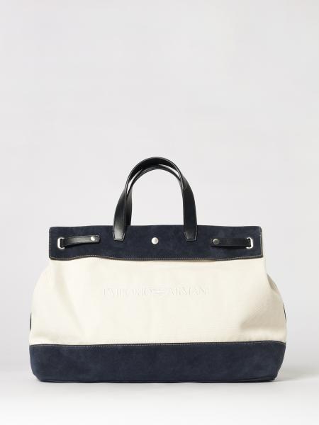 Shoppingtasche aus Baumwolle und Wildleder Emporio Armani
