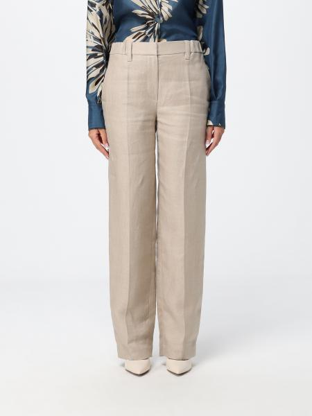 Pantalone straight Brunello Cucinelli in lino con monile nickel-free