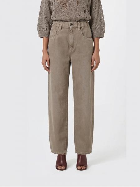Weite Jeans aus Baumwolle und Leinen Brunello Cucinelli