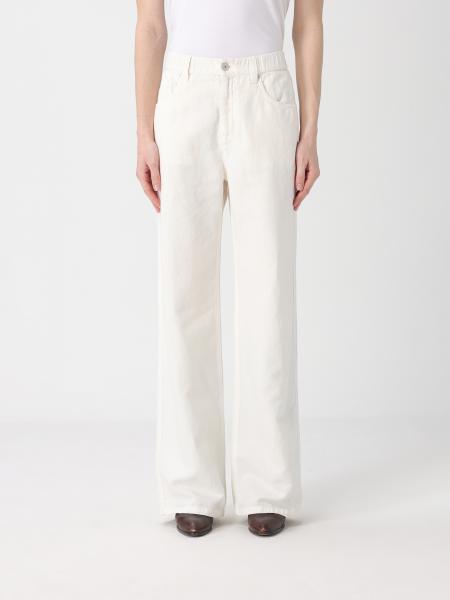 Weite Jeans aus Baumwolle und Leinen Brunello Cucinelli