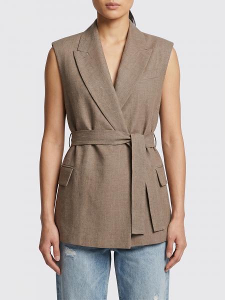 Linen Blend Robe Vest Brunello Cucinelli
