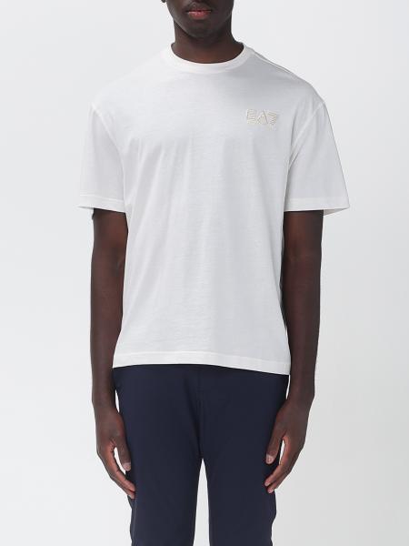 Printed Cotton Crew Neck T-Shirt EA7