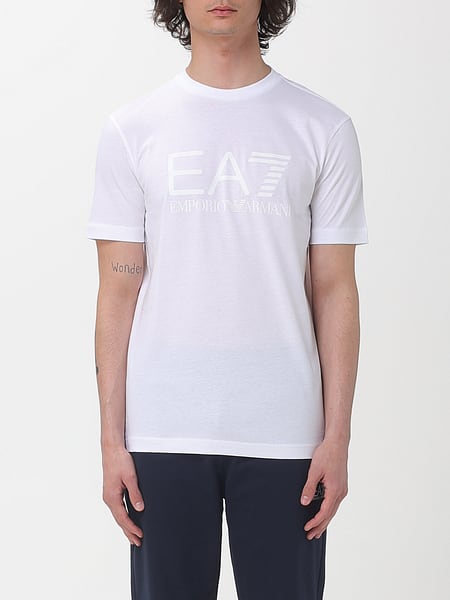 Camiseta de algodón con cuello redondo EA7