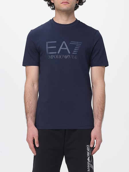 Camiseta de algodón con cuello redondo EA7