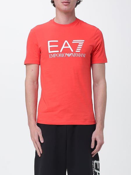 Camiseta de algodón con cuello redondo EA7