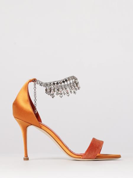 Tulisan Satin and Velvet Sandals Manolo Blahnik with Chandelier Rhinestones
