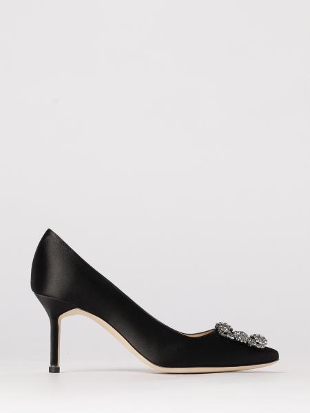 Escarpins Hangisi Manolo Blahnik en satin à boucle bijou