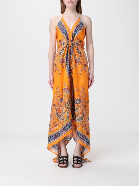 Etro 佩斯利印花真丝不对称连衣裙