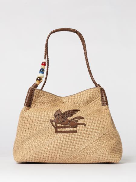 Sac Libra Etro en raphia tressé et cuir