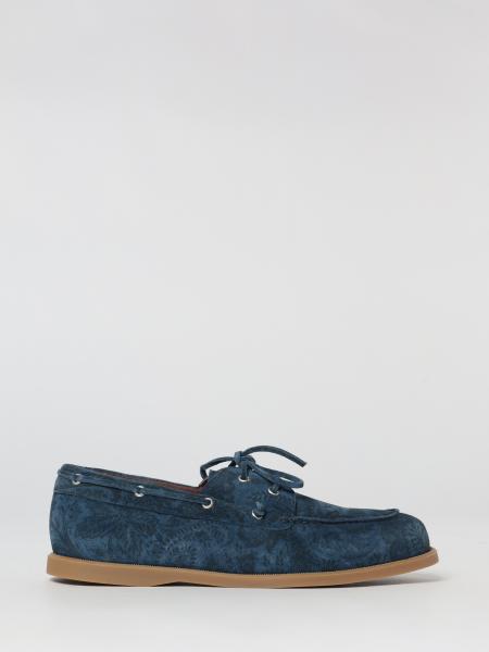 Paisley Print Suede Boat Loafers Etro