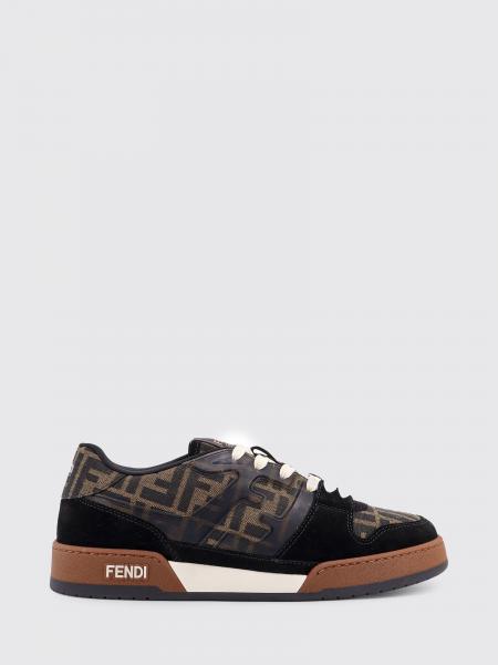 Match Suede and Jacquard FF Canvas Sneakers Fendi