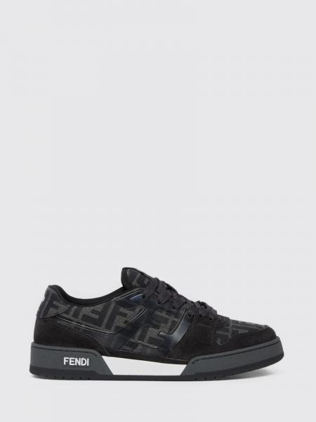 Match Suede and Jacquard FF Canvas Sneakers Fendi