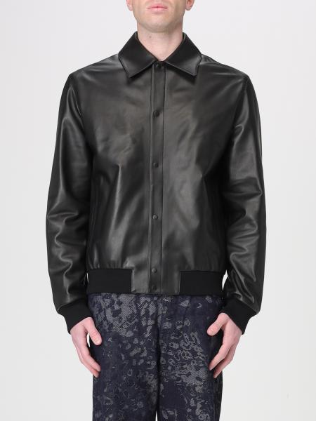 Leather Blouson with Logo Fendi