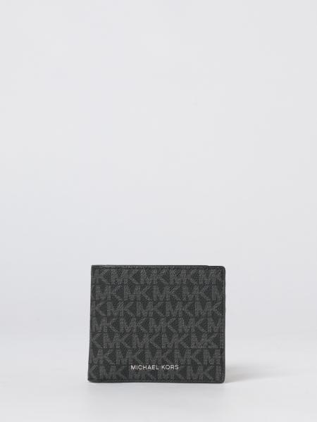 Coated Cotton Wallet with All-Over Monogram Michael Kors