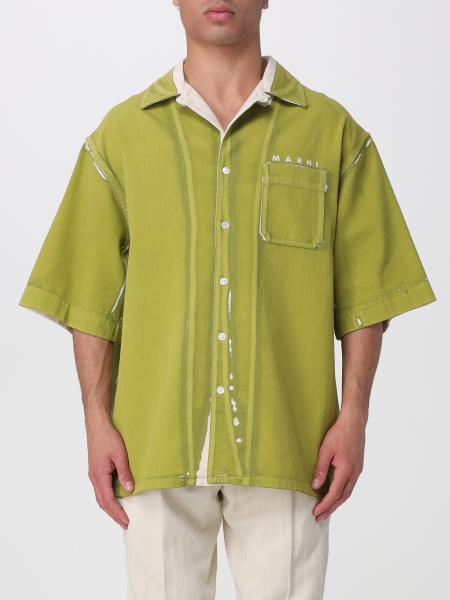Casual Washed Effect Cotton Shirt Marni