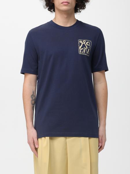 Crew Neck Cotton T-Shirt with Print Marni