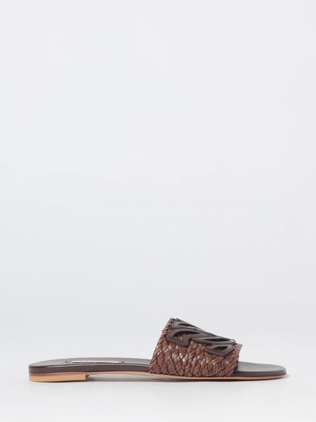 Ischia Sliders in Woven Leather Casadei