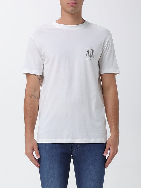 Armani Exchange Cotton Crew Neck T-Shirt with Embroidered Logo