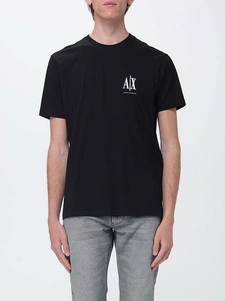 Armani Exchange Cotton Crew Neck T-Shirt with Embroidered Logo