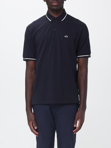 Piquet Cotton Polo Shirt With Logo Armani Exchange