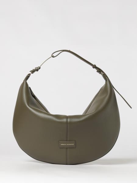 Grained Faux Leather Hobo Bag Armani Exchange