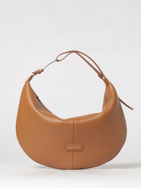 Grained Faux Leather Hobo Bag Armani Exchange