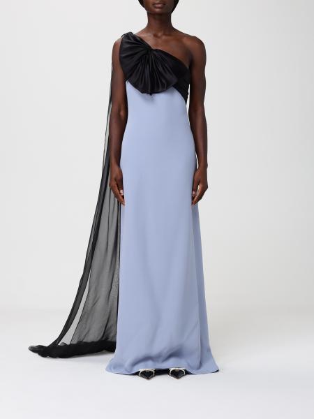 Long Silk Cady Dress with Stole Valentino