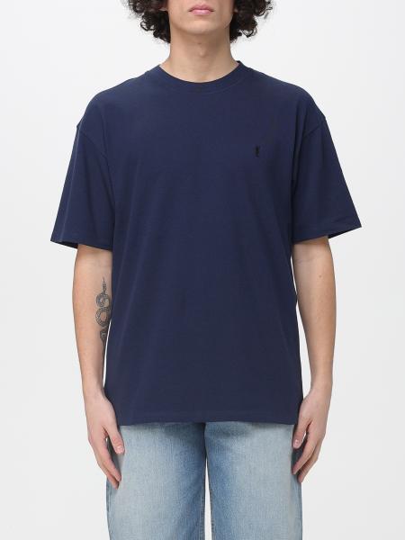 Crew Neck T-Shirt with Logo Saint Laurent