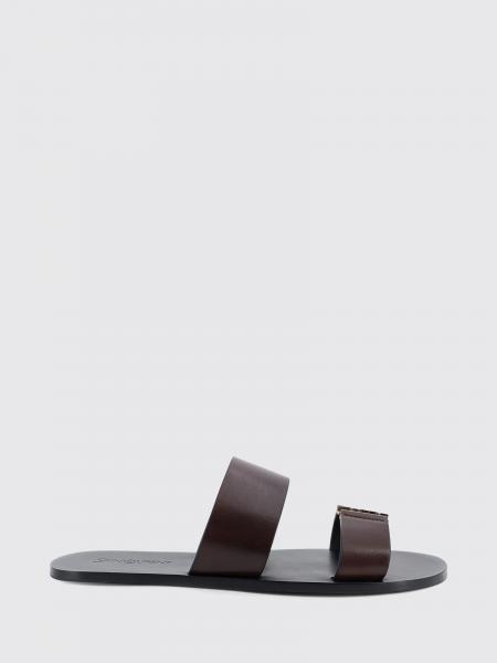 Babylone Leather Sandals Saint Laurent