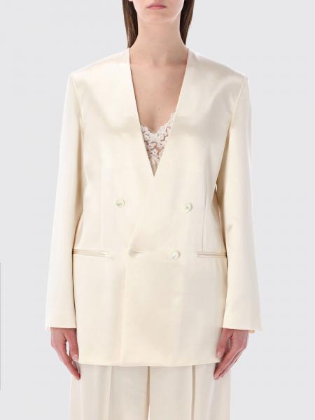 Double-Breasted Satin Blazer Alberta Ferretti