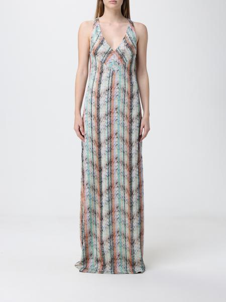 Abito lungo Missoni in viscosa lurex con motivo zig-zag