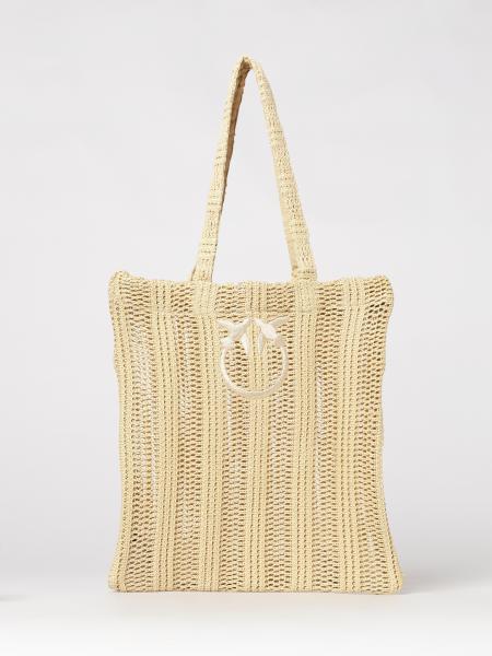 Sac Easy Tote Pinko en raphia crochet