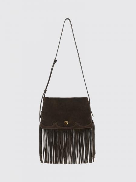 Borsa One, Two, Three Bag Pinko in camoscio con frange