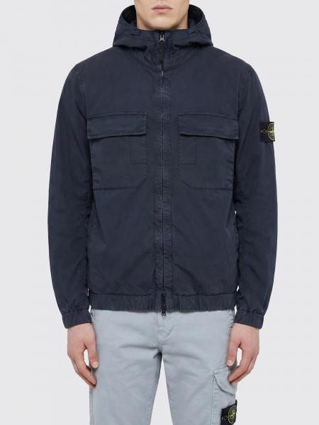 Hooded Jacket in Organic Cotton Twill Stone Island