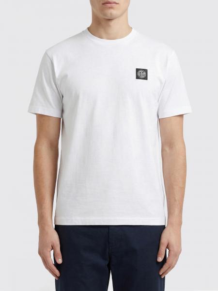 Cotton Jersey T-Shirt with Logo Patch Stone Island
