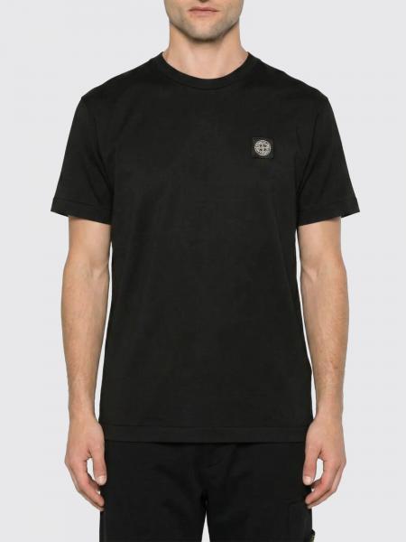 T-shirt en jersey de coton avec patch logo Stone Island