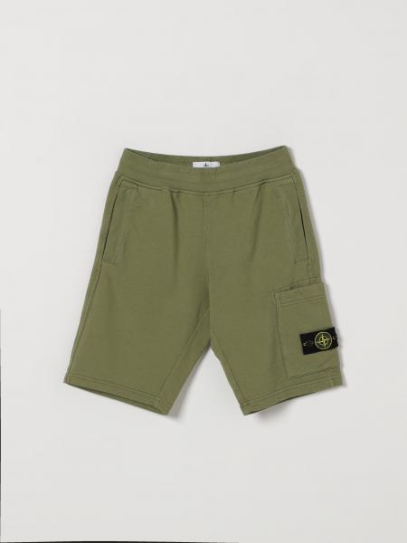 Short en molleton de coton Stone Island Junior