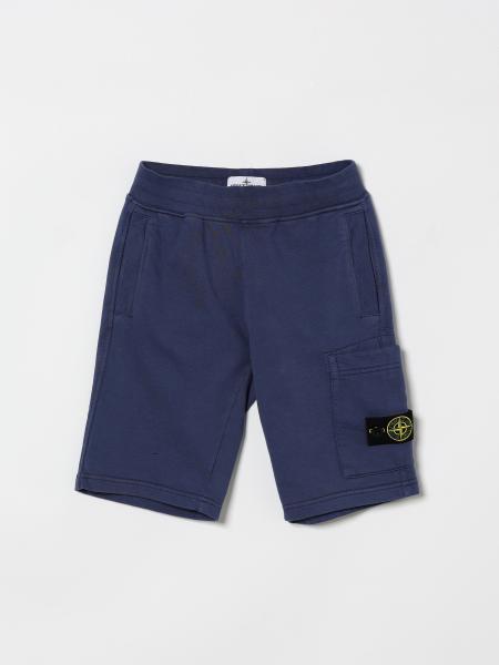 Short en molleton de coton Stone Island Junior