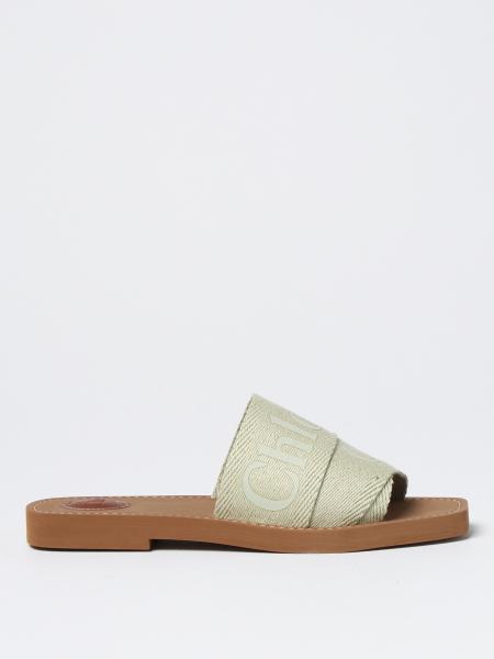 Chloé: Chloé sliders in fabric and rubber