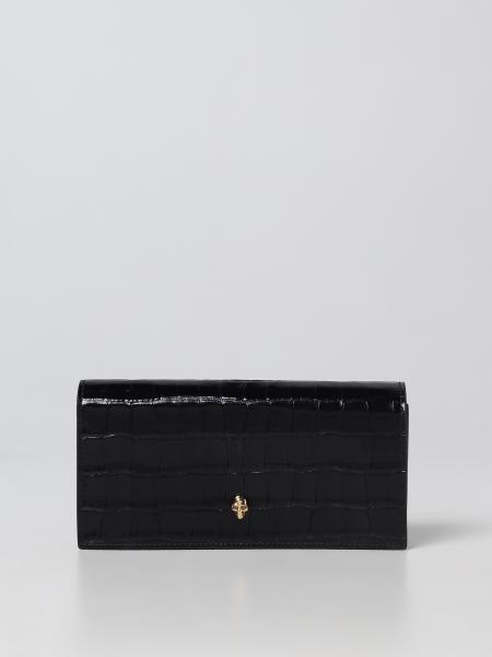 Alexander McQueen wallet bag in crocodile print leather