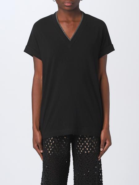 Brunello Cucinelli cotton T-shirt with monili