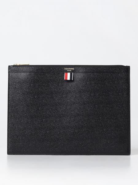 Thom Browne clutch in micro grained leather