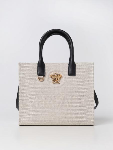 Versace: Versace La Medusa bag in canvas with logo