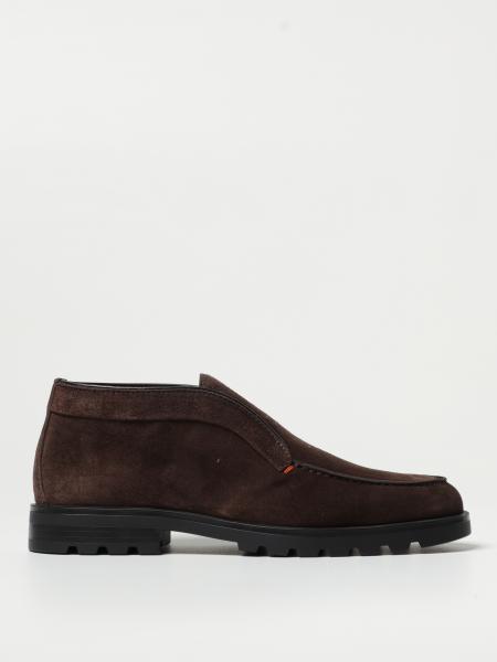 Polacchino Santoni in suede con cuciture