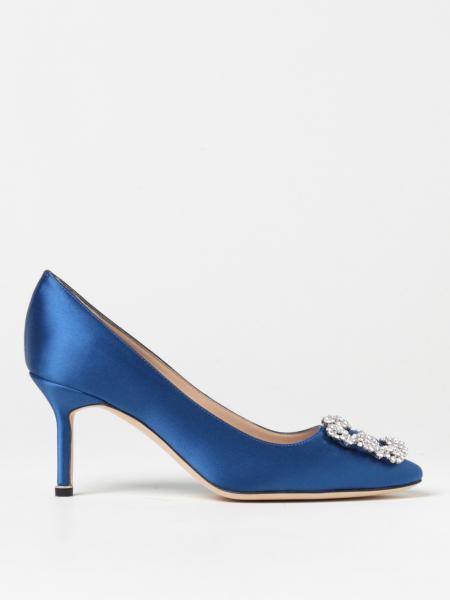 Scarpe donna online: Décolleté Hangisi Manolo Blahnik in satin con broche