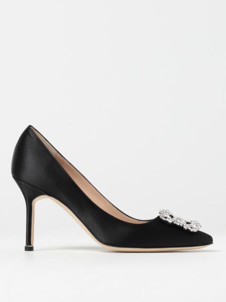 Manolo Blahnik Hangisi pumps in satin with broche